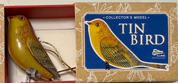 Metal Tin Bird Ornaments Mechanical Moving Parts Robin Boutique