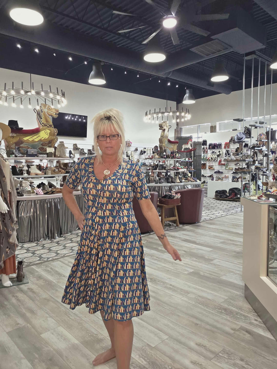 Literature Dress in Library Print by Effie's Heart