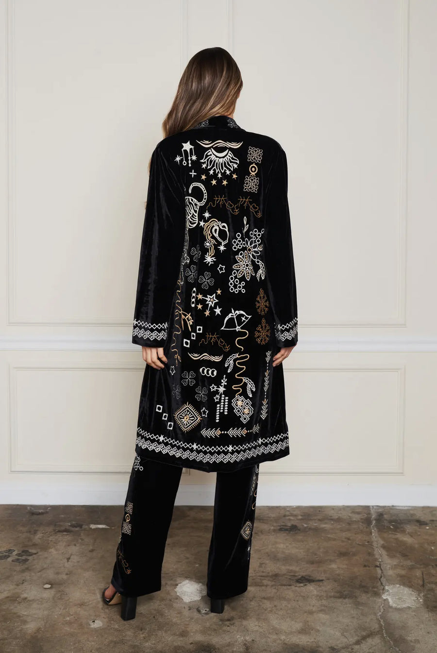 Velvet Embroidered Duster by Paparazzi
