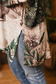 Winter Wish Christmas Plaid Bamboo Kimono Cardigan with Belt