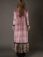 Rose Faux Fur Velvet Coat