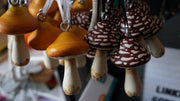 Hand Painted Wooden Mushroom Hanging Necklaces
