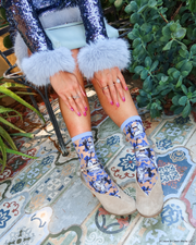 Casper and Trees Sheer Crew Sock