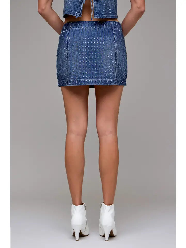 Rhinestone Mini Skirt by Hidden Jeans