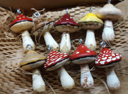 Hand Painted Wooden Mushroom Hanging Necklaces