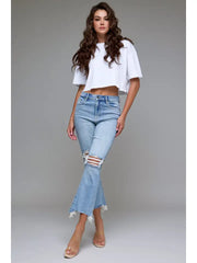 Happi Distressed Cropped Flare by Hidden Jeans