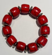 Large Stretch w/Silver Spacers Copal Bracelet