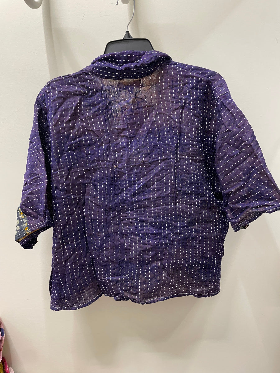 Kantha Clarity Crop Button Down #215 by Kantha Bae