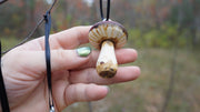 Hand Painted Wooden Mushroom Hanging Necklaces