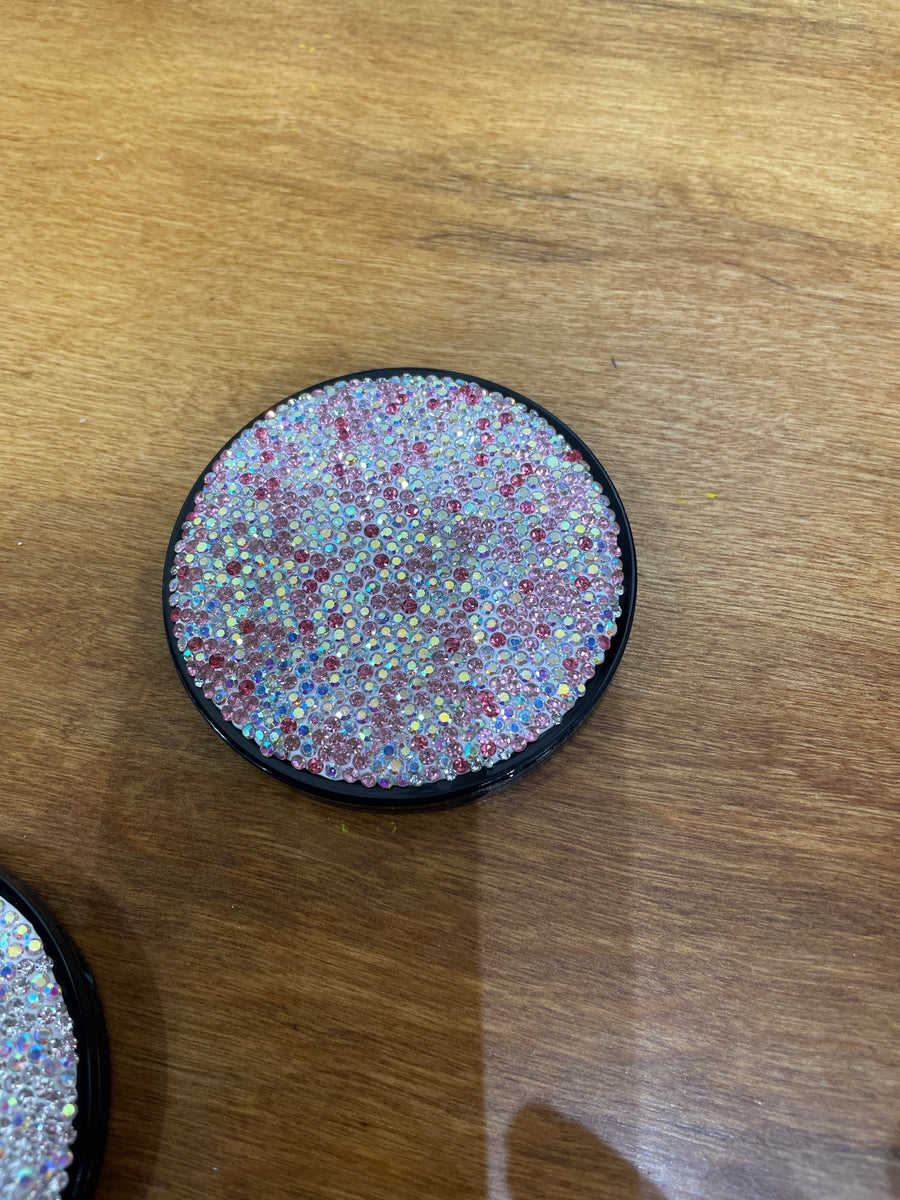 Rhinestone Round Compact Mirror