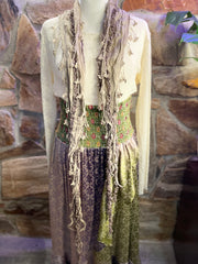 Boho Mixed Tassel Handmade Scarf Necklace