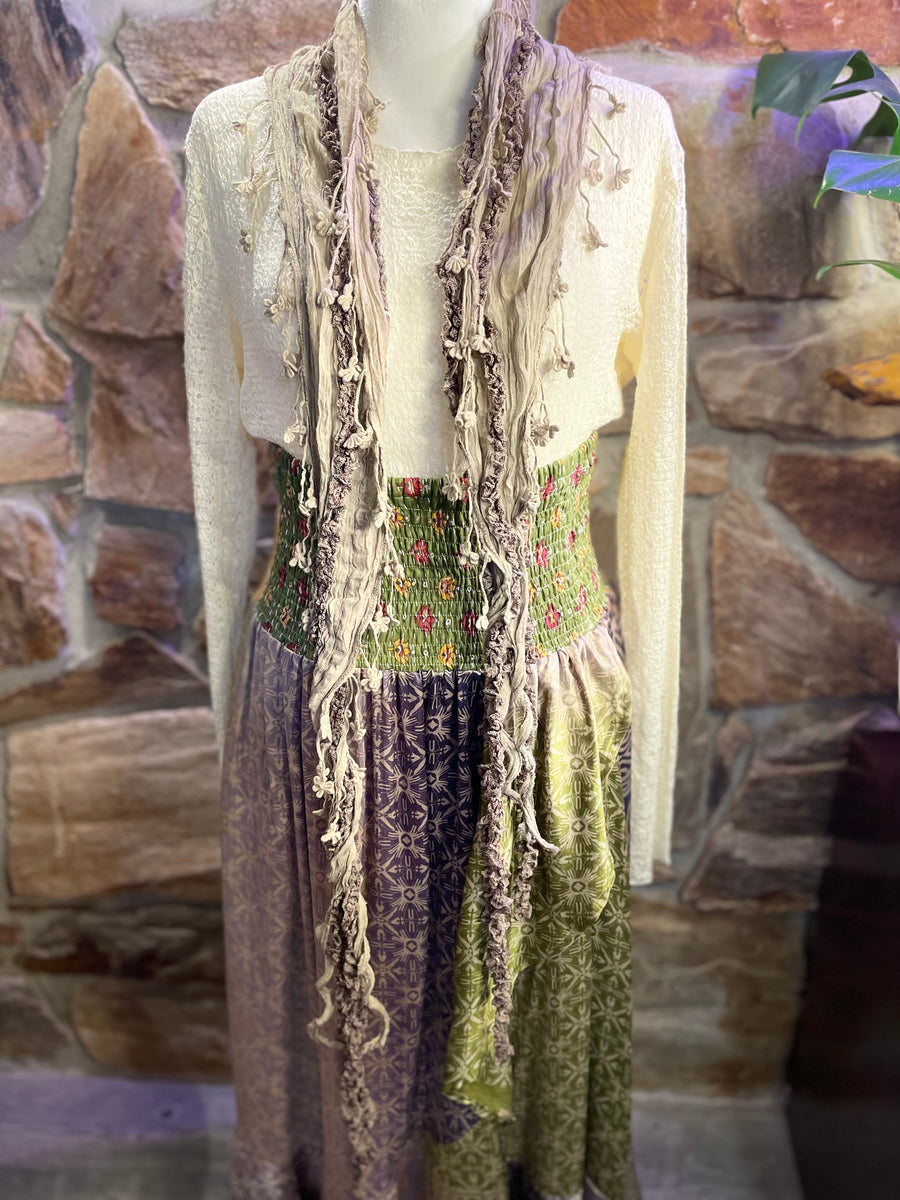 Boho Mixed Tassel Handmade Scarf Necklace