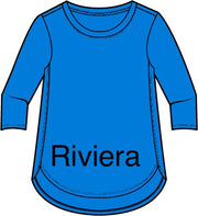 Solid Cotton Slub 3/4 Sleeve High-Low Tee by Escape