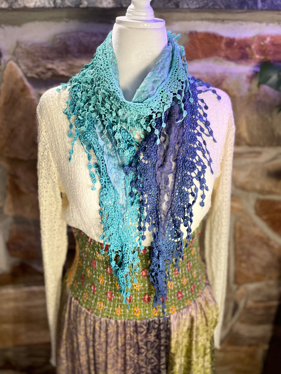 Boho Mixed Lace Handmade Scarf Necklace