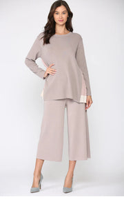 Summa Ribbed Knit Top with Back Pleats 21188SW