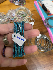 Rhinestone Tennis Stretch Bracelets on Black Silver