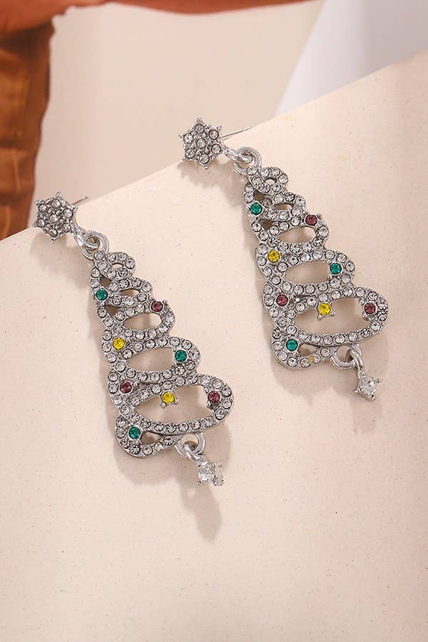RHINESTONE CHRISTMAS TREE EARRINGS Robin Boutique