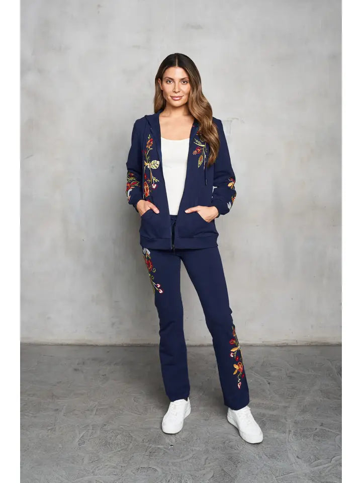 Embroidered French Terry Pant by Paparazzi