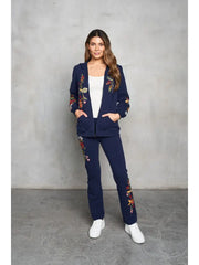 French Terry Embroidered Zip Hoodie by Paparazzi