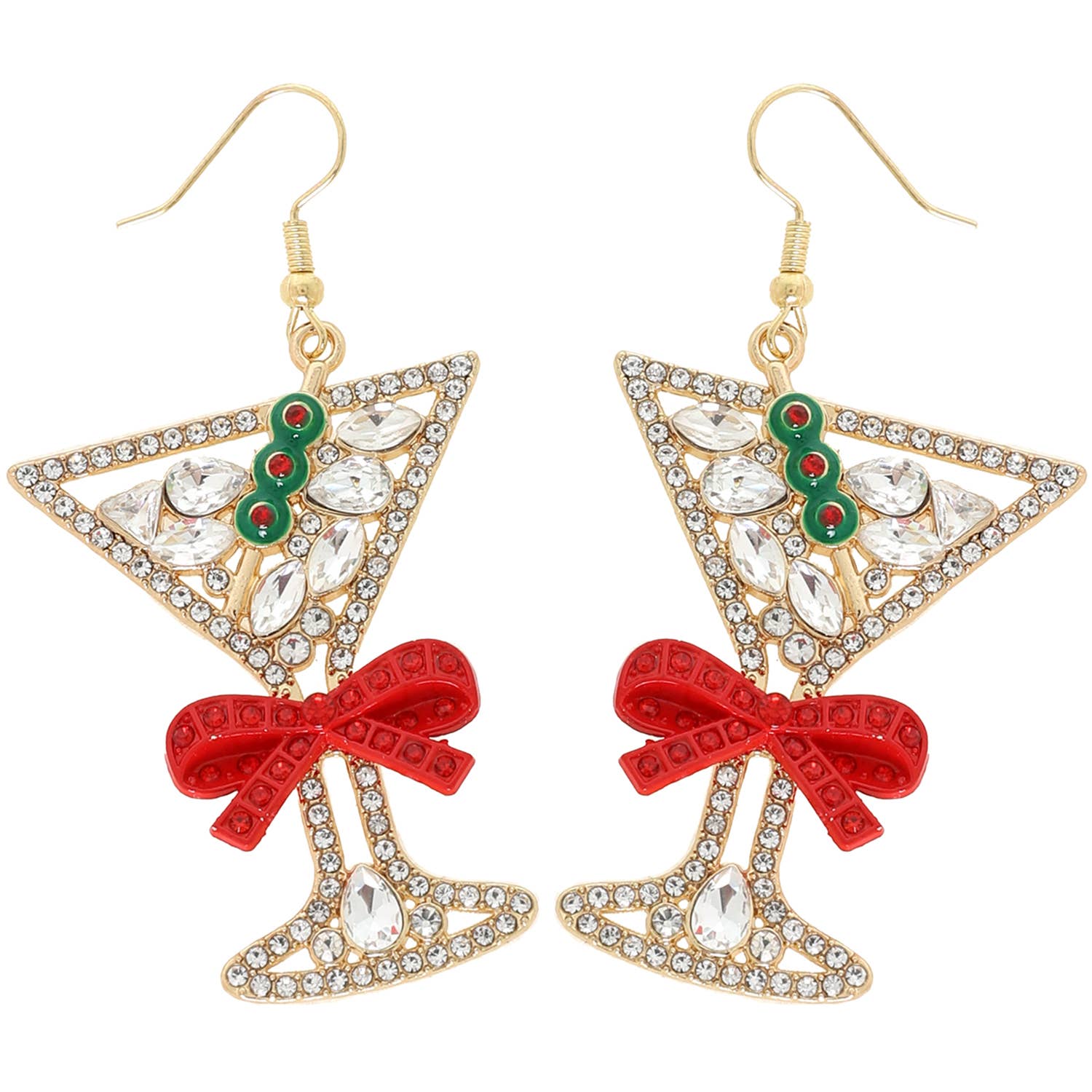Cocktail Christmas Decor Dangle Earrings Robin Boutique