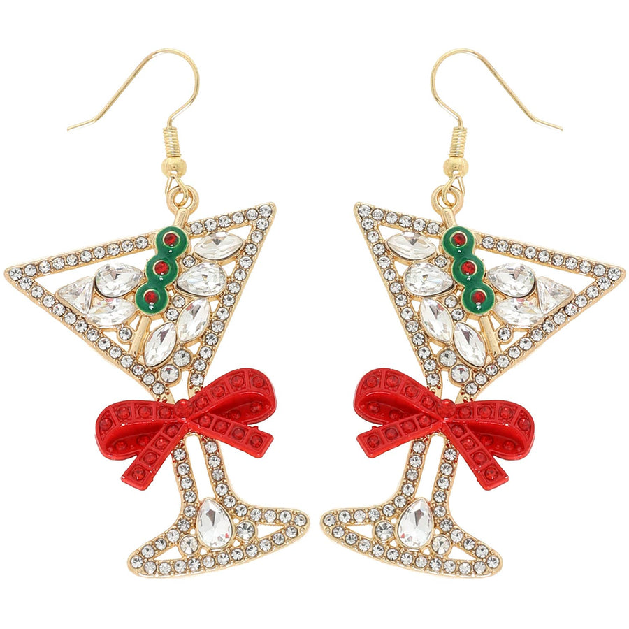 Cocktail Christmas Decor Dangle Earrings Robin Boutique