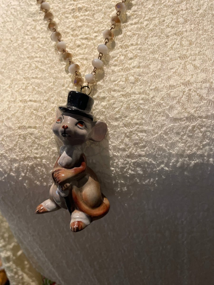 Edwardian Gentleman Mouse Necklace by Gina