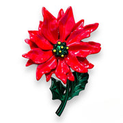 Enamel Poinsettia Statement Brooch by Lipstick & Chrome Robin Boutique