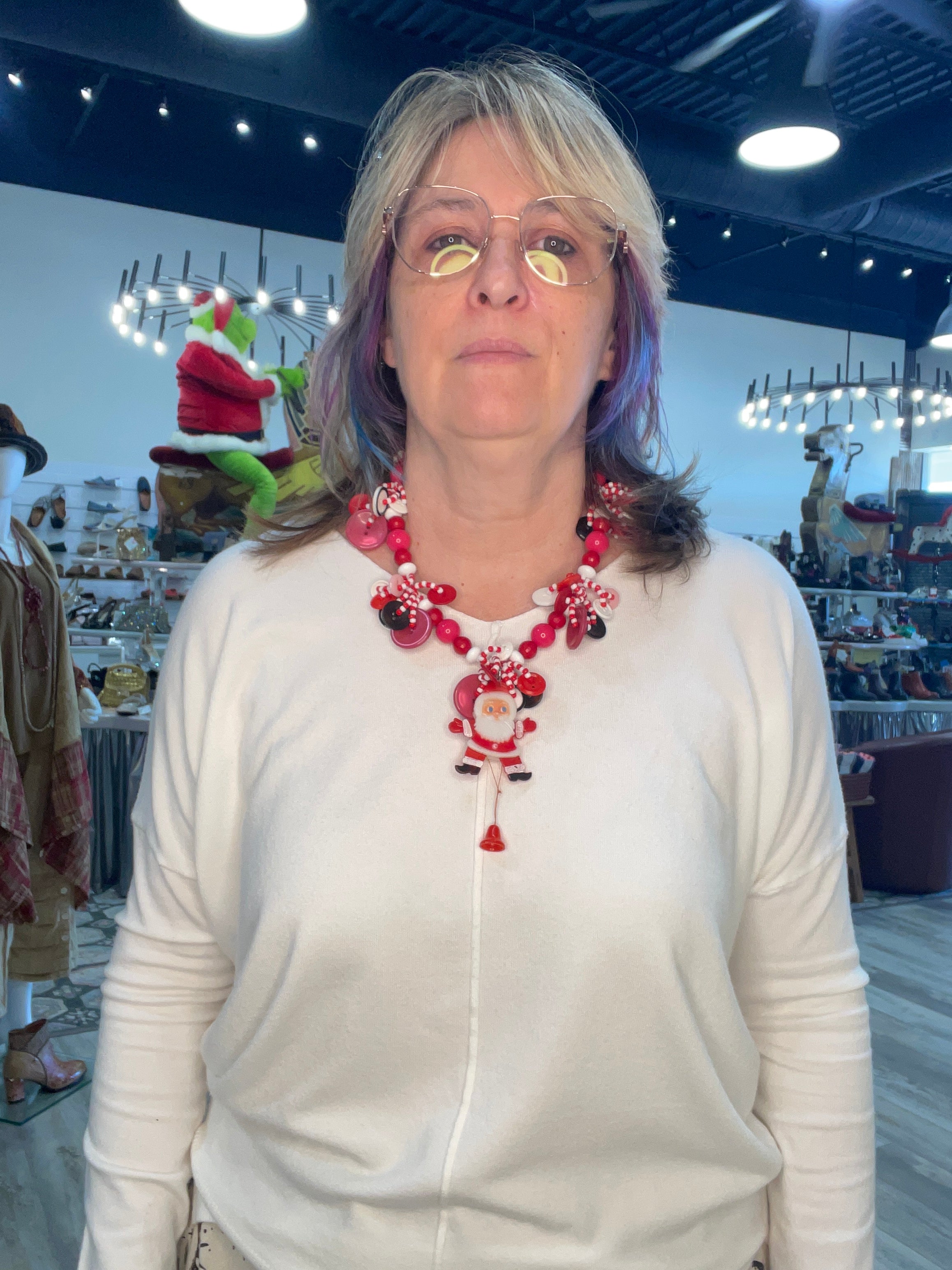 Puppet Santa Necklace by Lori