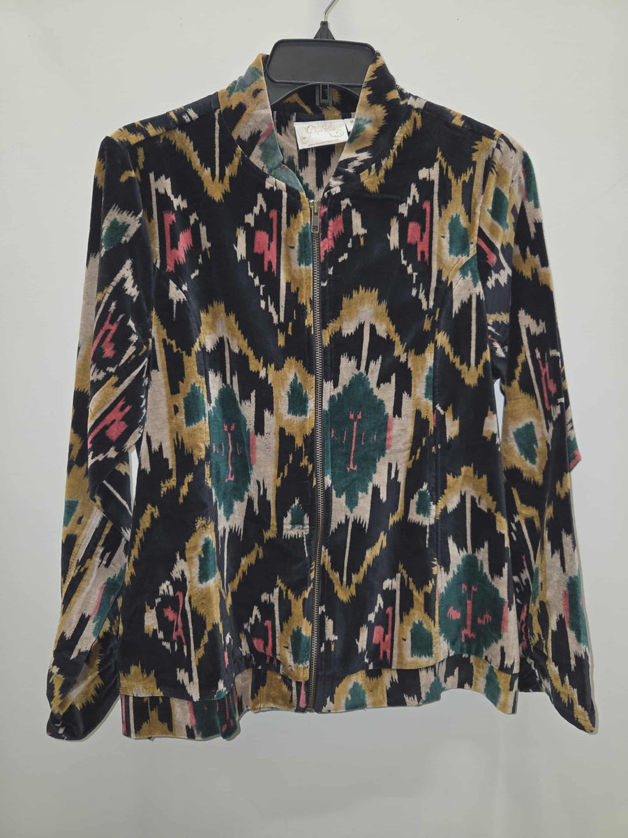 Ikat Velvet Bomber Jacket by Paper Lace