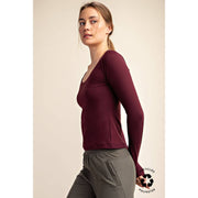 RECYCLED BUTTER ROUND NECK TOP T9967 Robin Boutique