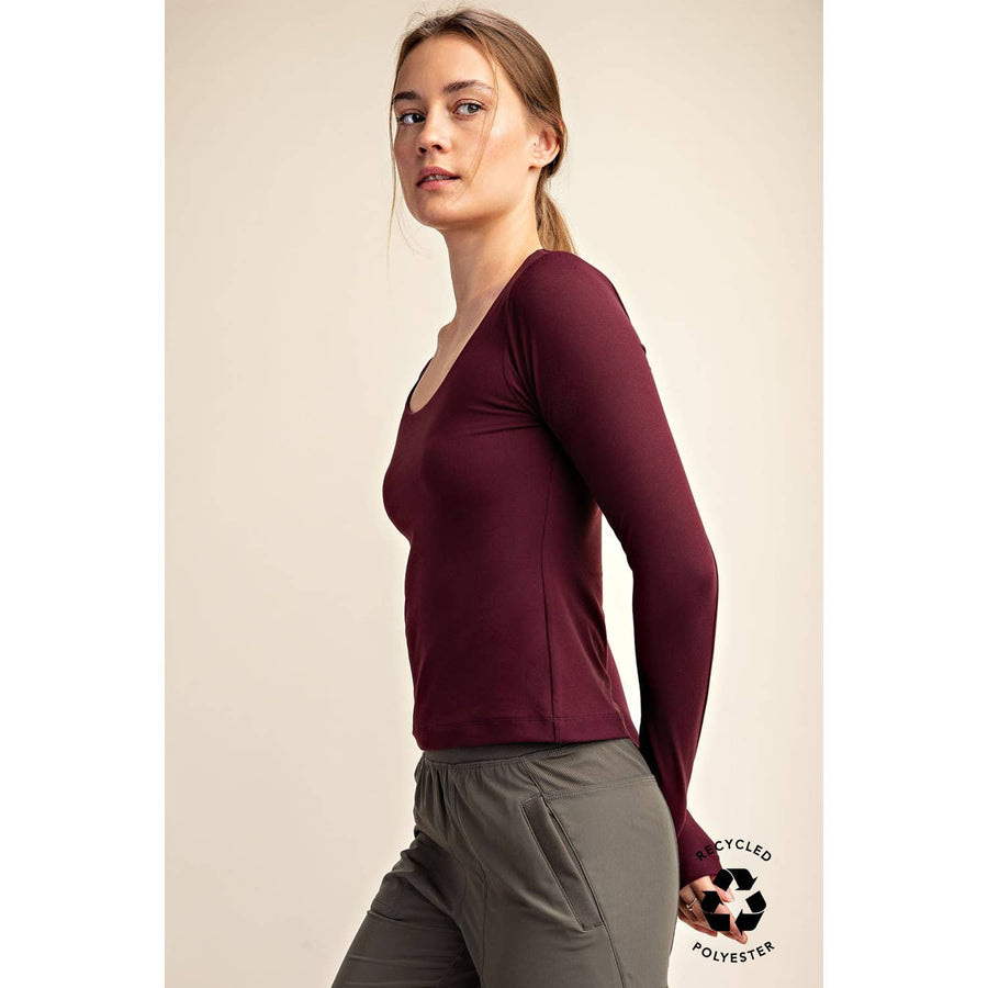 RECYCLED BUTTER ROUND NECK TOP T9967 Robin Boutique