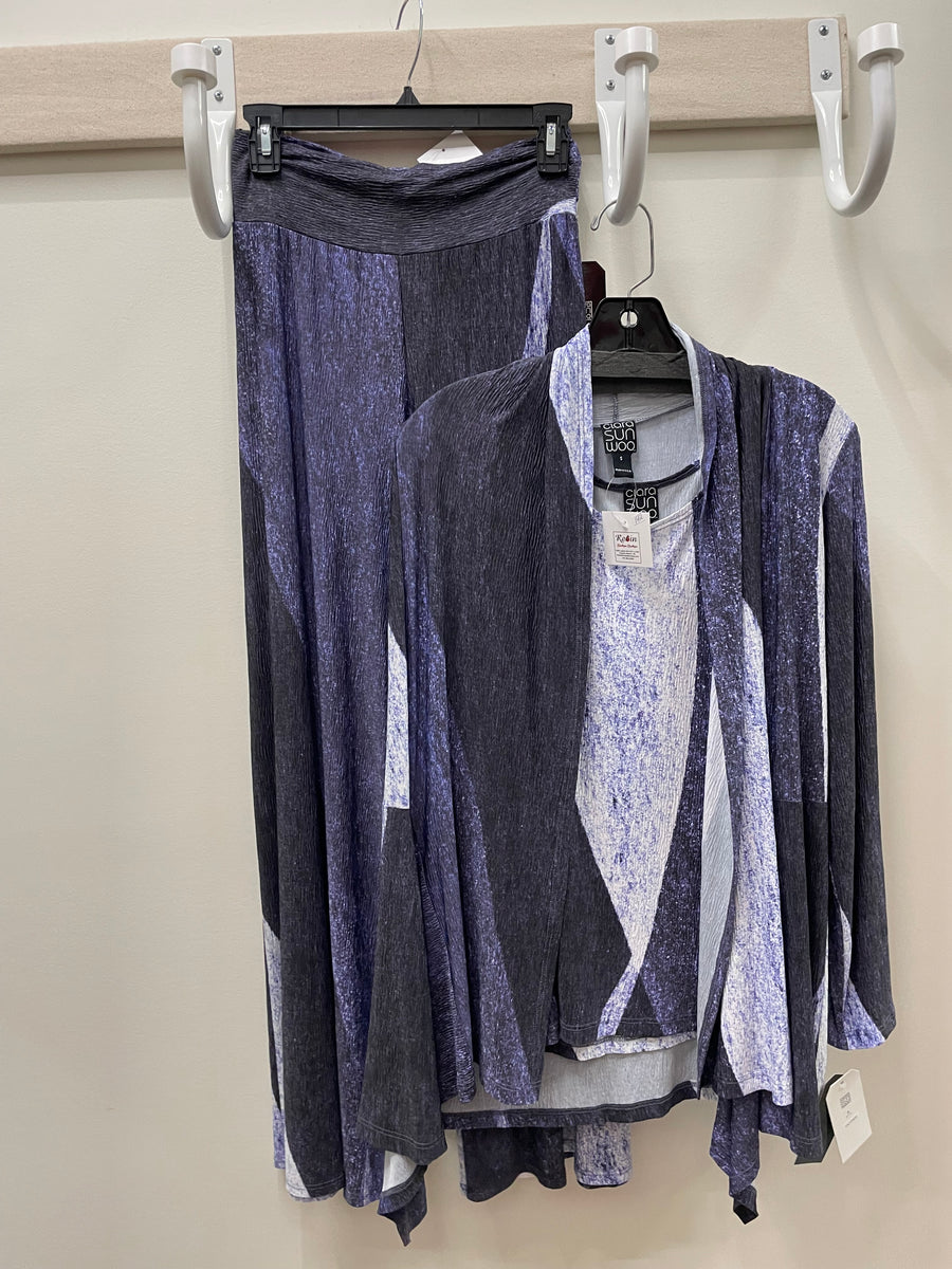 Silky Stripes Palazzo Pant by Clara Sun Woo