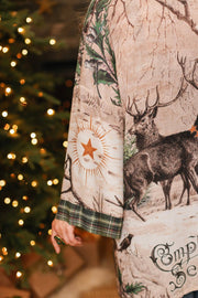 Winter Wish Christmas Plaid Bamboo Kimono Cardigan with Belt