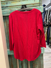 Cotton Slub 3/4 Sleeve Tee in Cherry Stripe by Escape