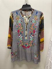 Embroidered Mixed Tunic by All About Her