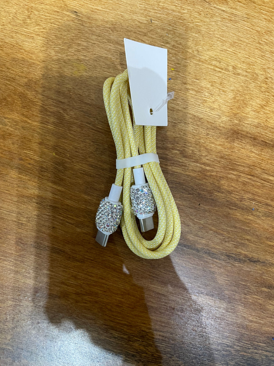 Rhinestone USb-C Phone Charge Cord