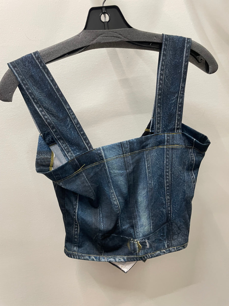 Make Me Boho Illusion Denim Tank Vest by IPNG Design