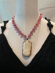 Rabbit Carved in Bone Necklace