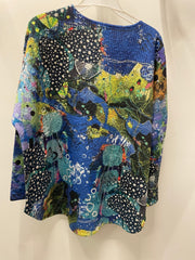 3/4 Sleeve Dolman Sweater in Marine Print by Inoah
