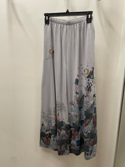 Palazzo Knit Pant in Meow-Dieval Print by Inoah