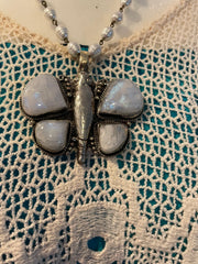 Moonstone Butterfly Short Necklace