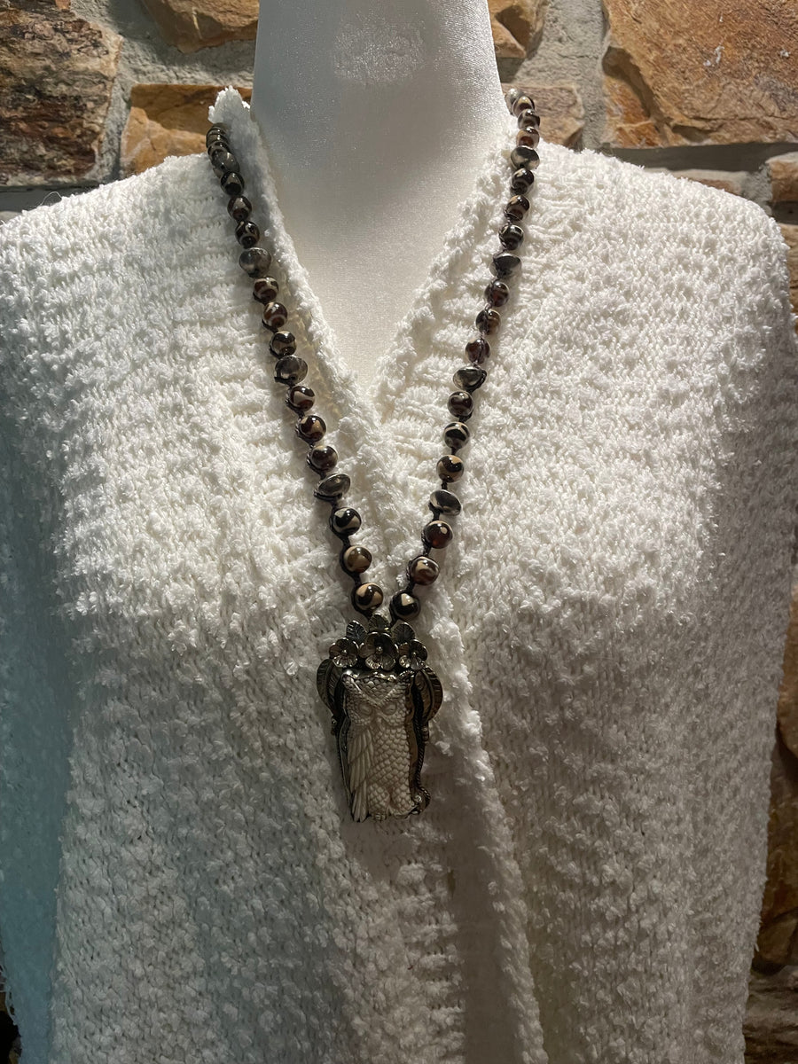 Floral Owl Necklace by Tara Gasparin