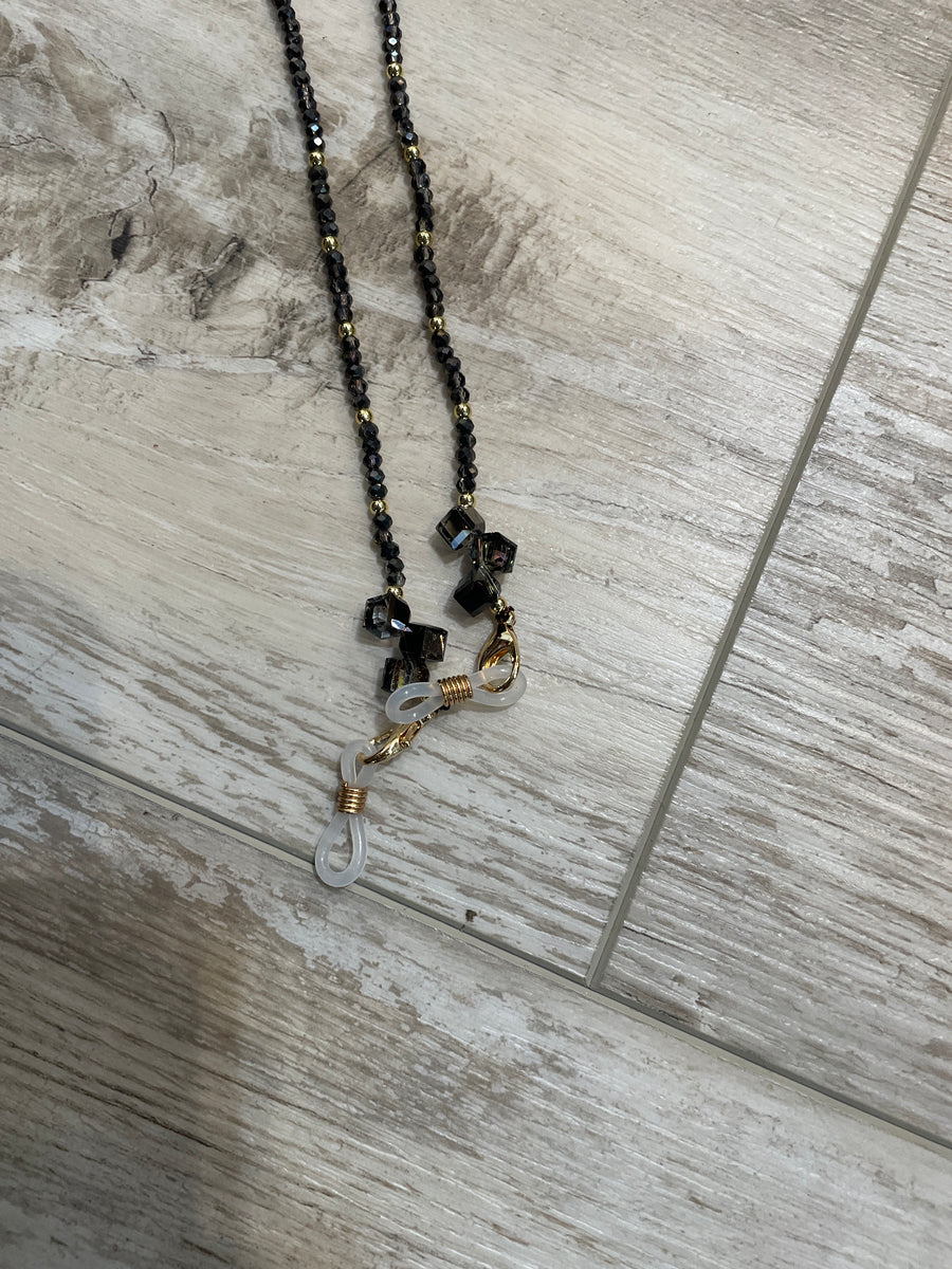 Bejeweled Eye Glass Necklace