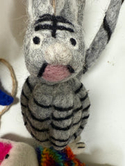 Wool Felt Christmas Ornament- Striped Sitting Cat Robin Boutique