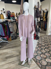 Summa Ribbed Knit Top with Back Pleats 21188SW