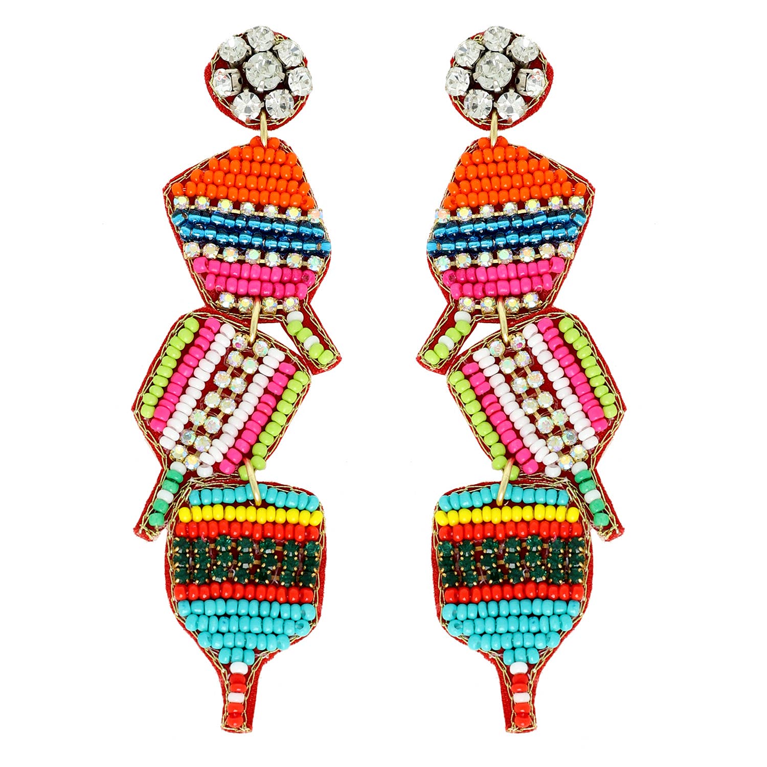 Pickle Ball Paddle Beaded Post Earrings Robin Boutique