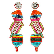 Pickle Ball Paddle Beaded Post Earrings Robin Boutique