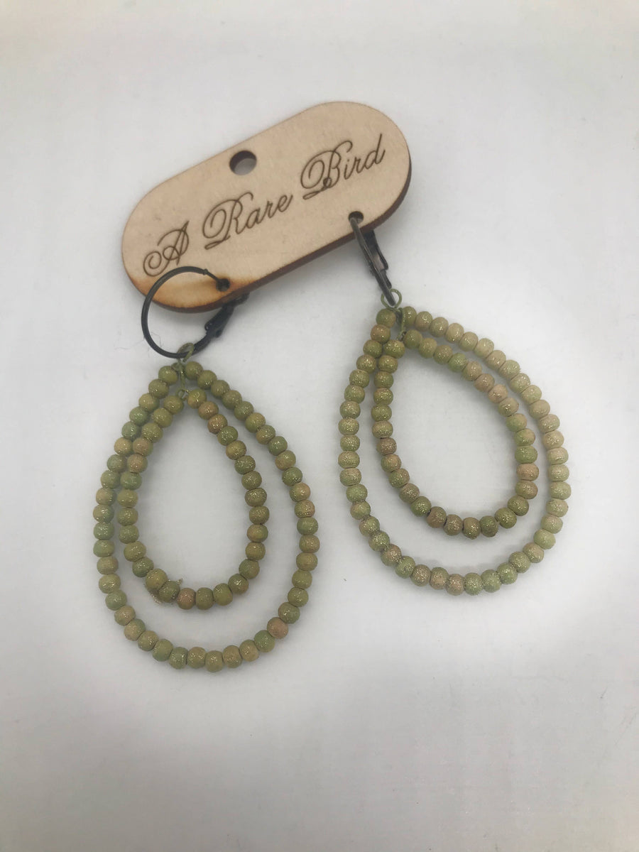 Olive Teakwood Earrings Robin Boutique