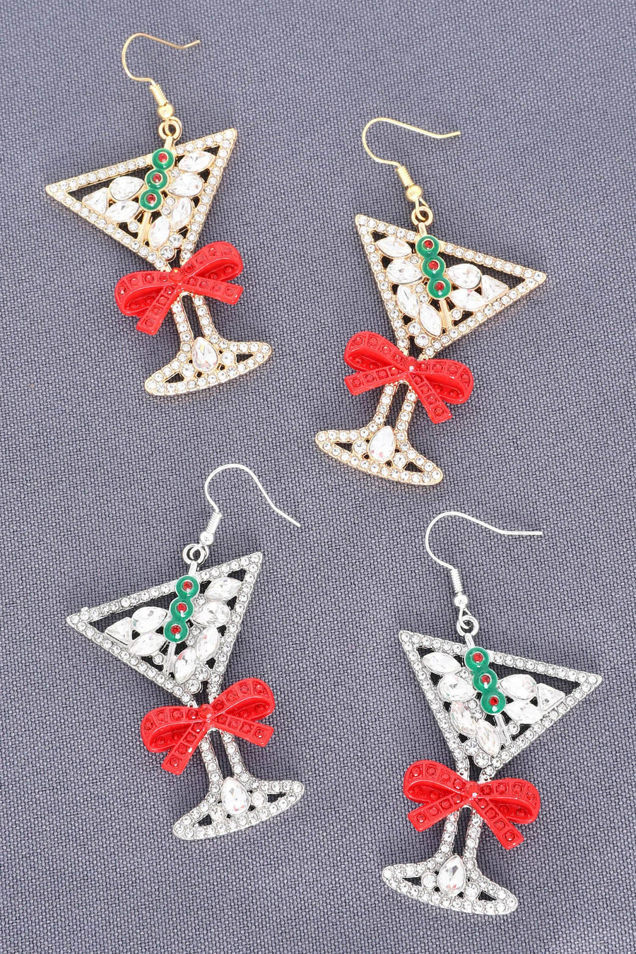 Cocktail Christmas Decor Dangle Earrings Robin Boutique
