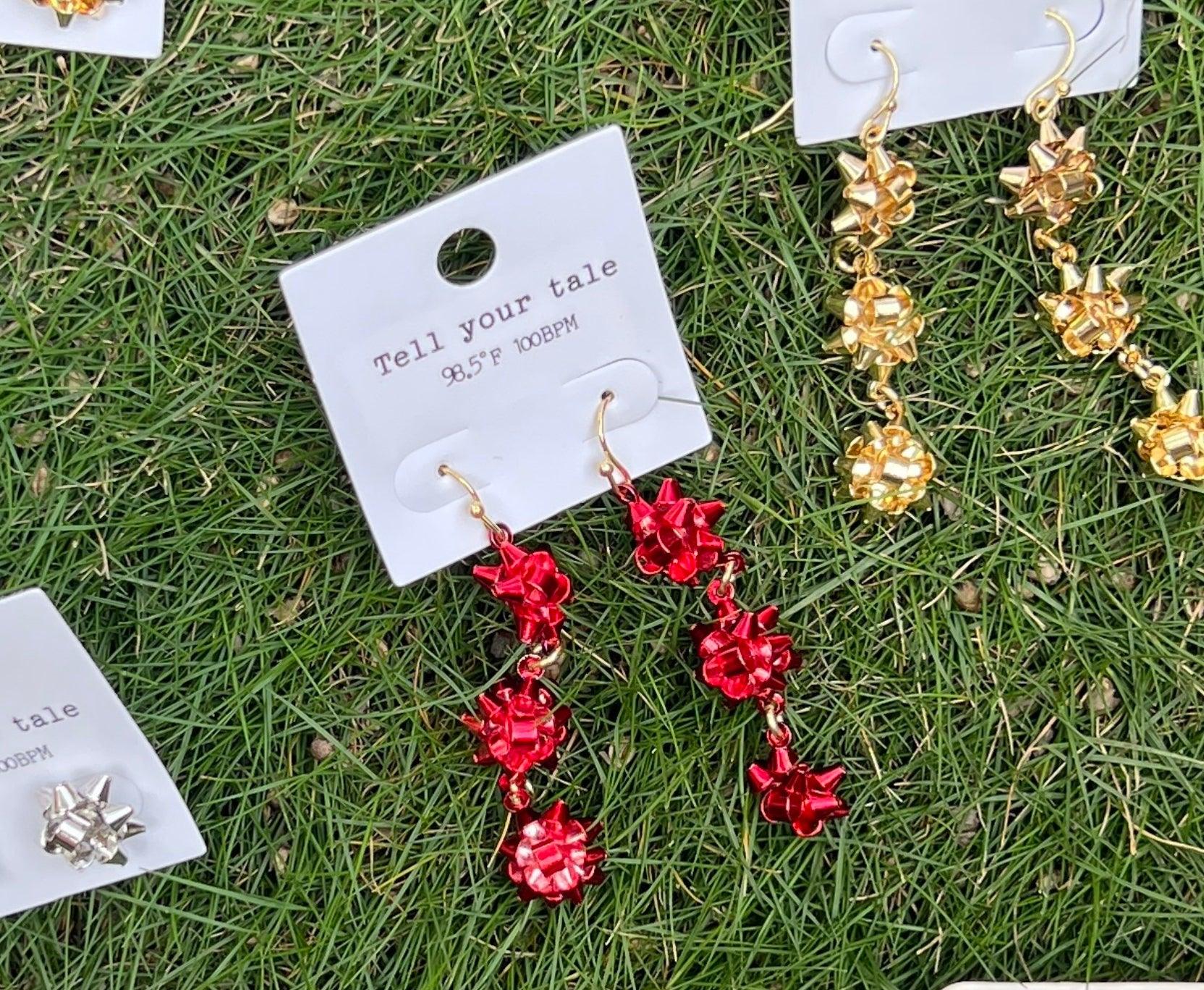 Christmas Bow Earrings - Robin Boutique-Boutique 